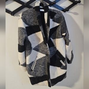 Astr black and cream wool jacket/coat M